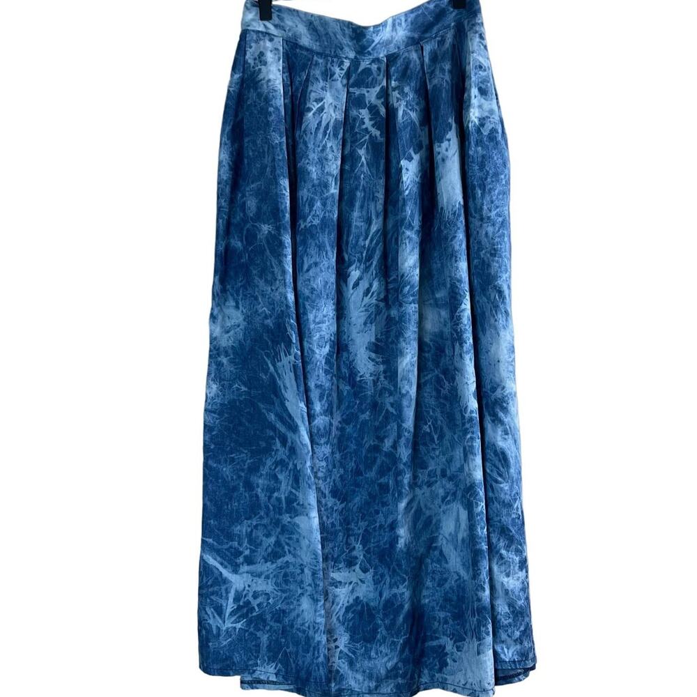Blue Ice Dyed or Tie Dye Ankle Length‎ skirt 29" Waist
